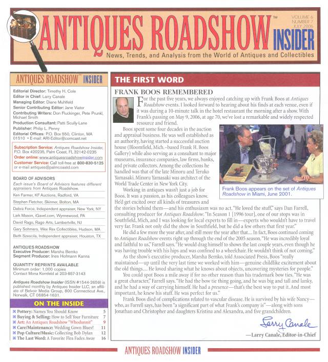 [Antiques Roadshow Insider - Cover + Contents]