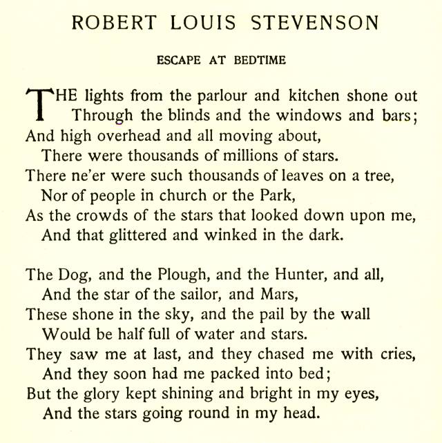 [Escape At Bedtime, by Stevenson]