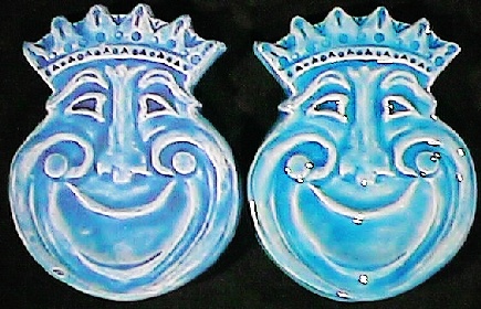 [2 Comic Mask sculptures by Paul J. Katrich]