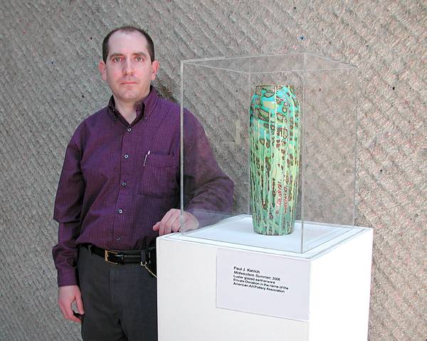 [Paul J. Katrich and 'Midwestern Summer' (1011) at Everson Museum]