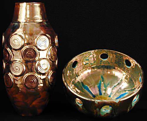 [Iridescent Pottery Grouping by Paul J. Katrich]