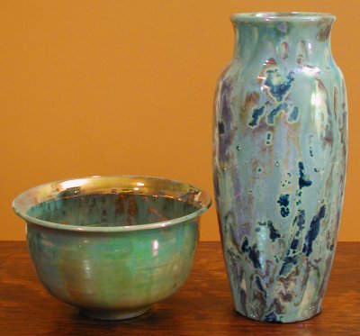[Iridescent Pottery by Paul J. Katrich (0360 and 0335)]