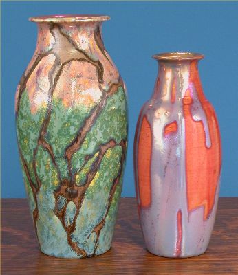 Iridescent Pottery by Paul J. Katrich, 0589 and 0580