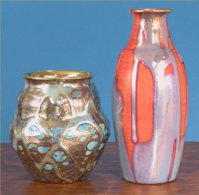 [Iridescent Pottery by Paul J. Katrich, 0591 and 0580]