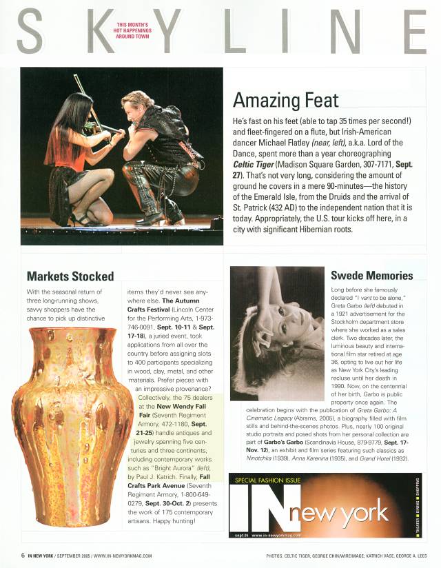 [In-NY Magazine with Katrich Vessel, Sept 2005]